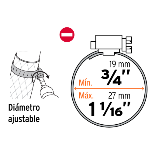 truper abrazaderas de acero inoxidable 3/4" a 1 1/16"