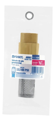 pichancha tipo check de laton inoxidable 1/2 foset 49061 pichancha tipo check de laton inoxidable 1/2 foset 49061